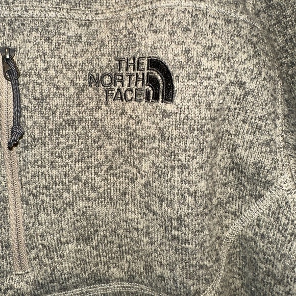 The North Face Gordon Lyons 1/4 Zip Men's Lg Sleeve Pullover beige Pepper Fleece - Picture 3 of 10